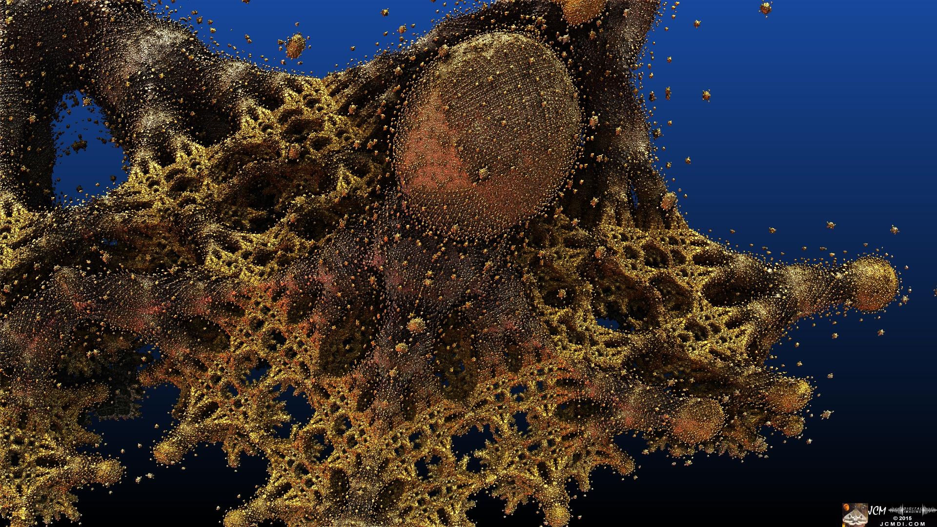 Golden Nugget fractal animation still frame made in Mandelbulb 3D JCMDI.COM
